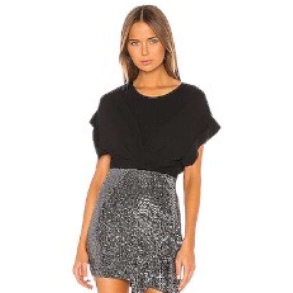 IRO Black and Silver Women's Top